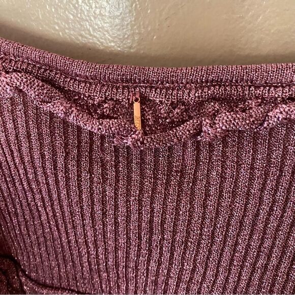 Misa Los Angeles Skye Dress Rose Knit metallic crochet cut out Revolve New - Picture 9 of 15